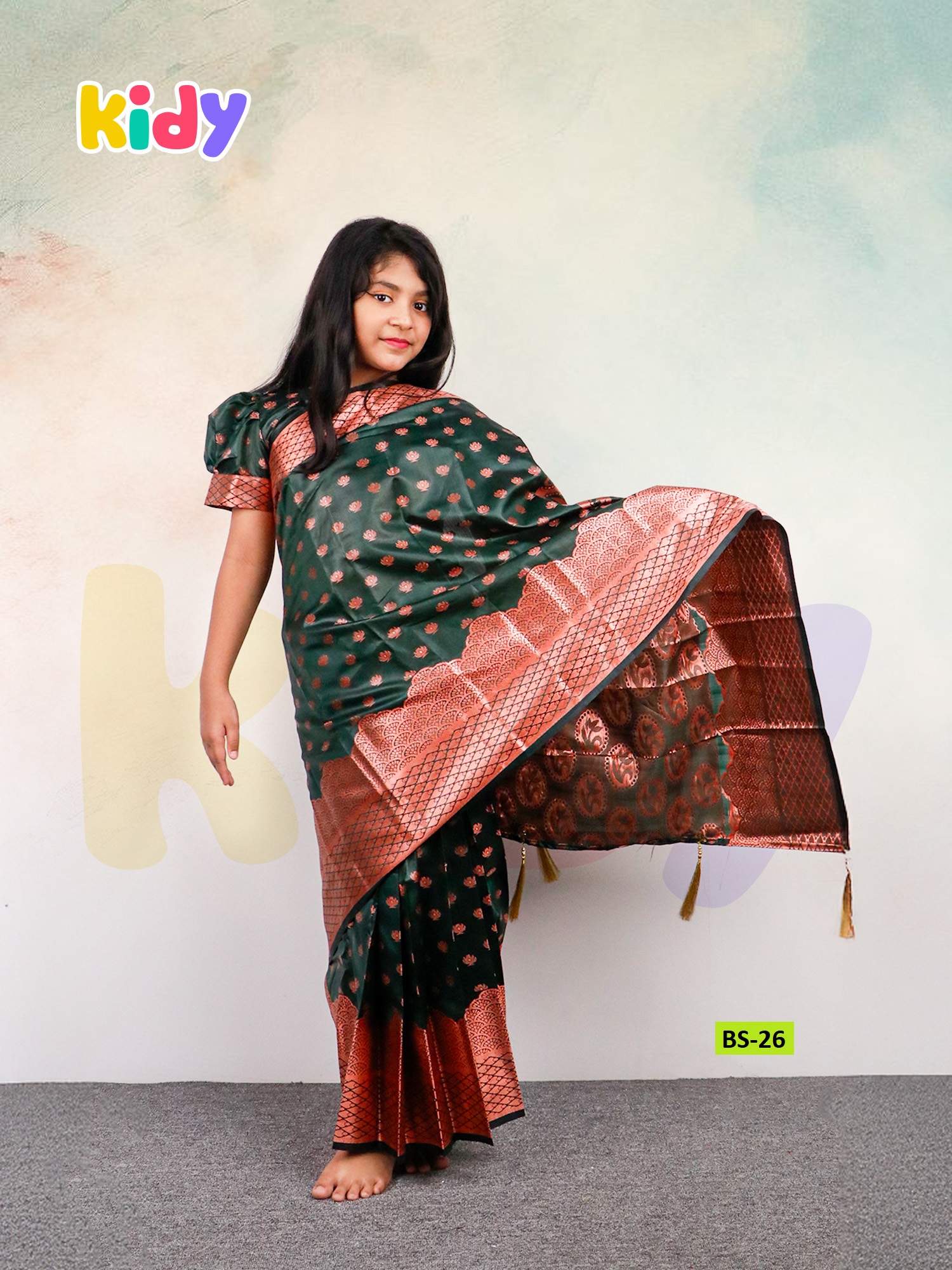 BS-26 বেবি রেডি কাতান শাড়ি