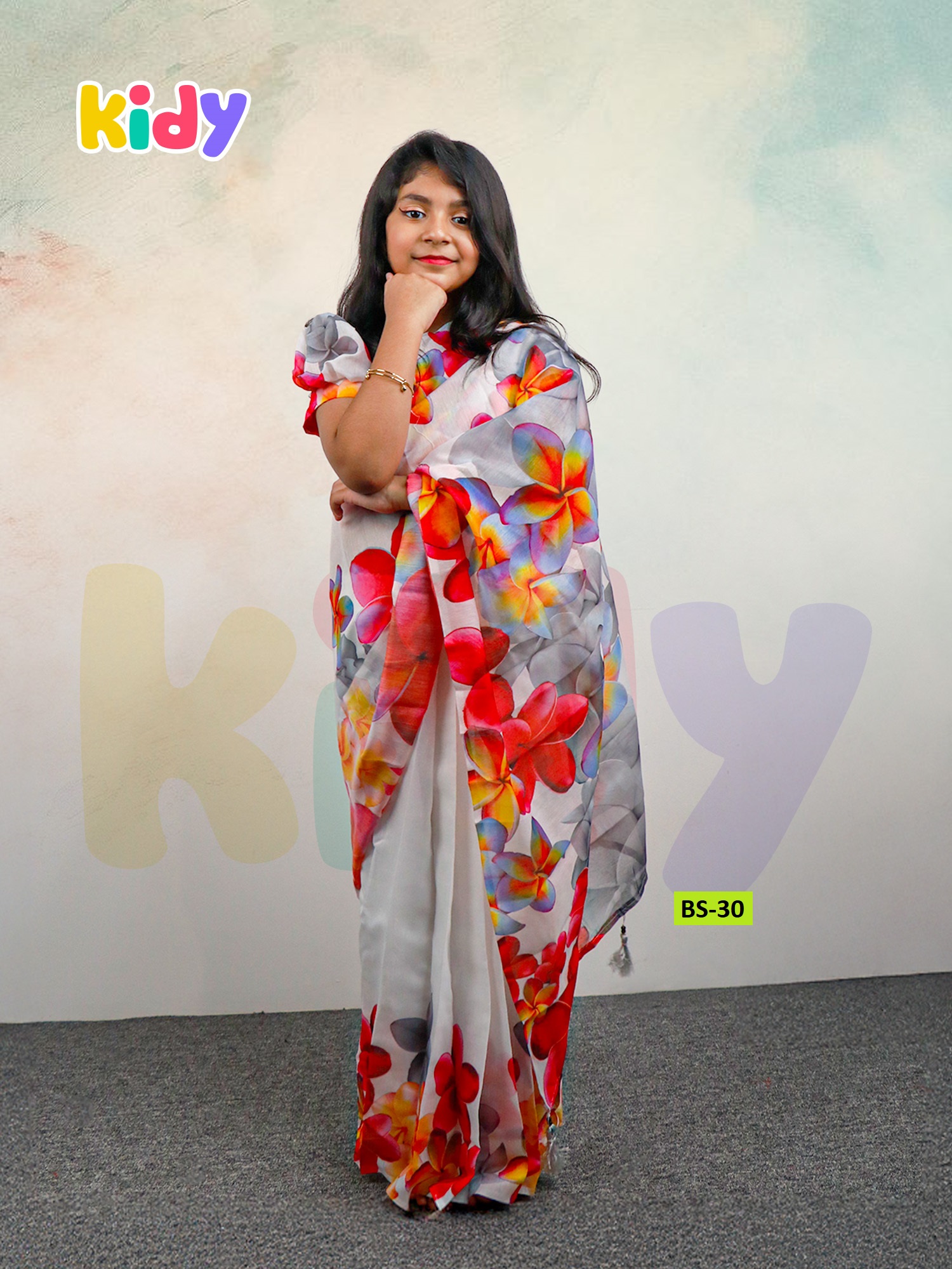 BS-30 হাফ সিল্ক প্রিন্ট রেডি লেহেঙ্গা শাড়ি