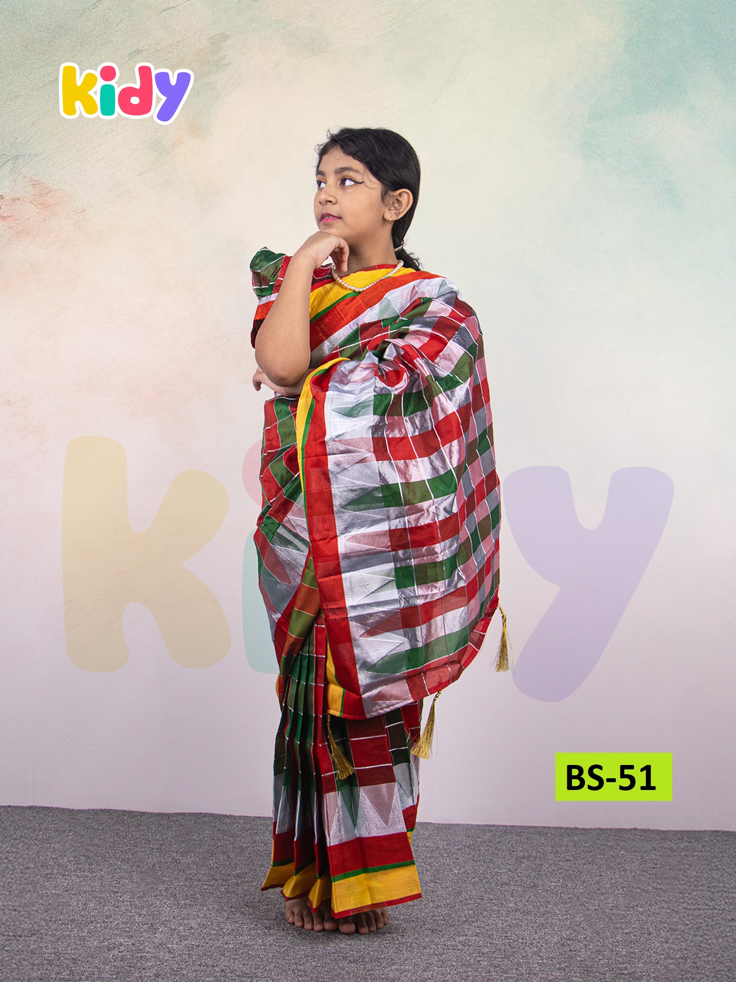 BS-51 বেবি রেডি চেক লেহেঙ্গা শাড়ি