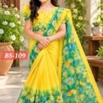 BS-01/BS-109 বেবি রেডি হাফ সিল্ক প্রিন্ট শাড়ি